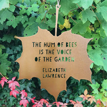 Load image into Gallery viewer, Decorative Metal Leaf Ornament - The Humm Of The Bees / Elizabeth Lawrence