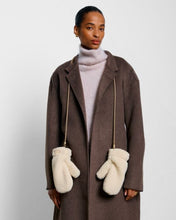 Load image into Gallery viewer, Teddy Mittens With Cord - Cream - Katie Loxton