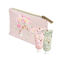 Load image into Gallery viewer, 'Hedgerow' Hare & Mouse Mini Hand Cream Gift Pouch - Wrendale Designs