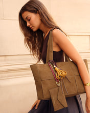 Load image into Gallery viewer, Taya Hand Woven Suedette Tote Bag in Caramel - Katie Loxton