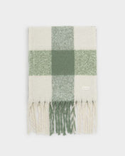 Load image into Gallery viewer, Recycled Checked Tassel Scarf - Green - Katie Loxton
