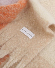 Load image into Gallery viewer, Recycled Checked Tassel Scarf - Lilac/Orange - Katie Loxton
