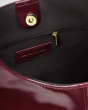 Load image into Gallery viewer, 'Laila' Patent Crackle Shoulder Bag in Cherry - Katie Loxton