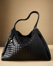 Load image into Gallery viewer, 'Nova' Hand Woven Large Shoulder Bag in Black - Katie Loxton