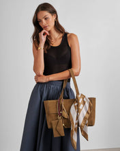 Load image into Gallery viewer, Taya Hand Woven Suedette Tote Bag in Caramel - Katie Loxton
