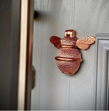 Load image into Gallery viewer, Brass Bumble Bee Doorknocker - Rose Gold Finish
