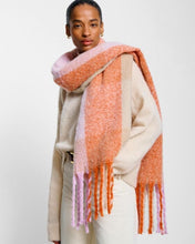 Load image into Gallery viewer, Recycled Checked Tassel Scarf - Lilac/Orange - Katie Loxton
