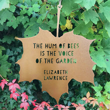 Load image into Gallery viewer, Decorative Metal Leaf Ornament - The Humm Of The Bees / Elizabeth Lawrence
