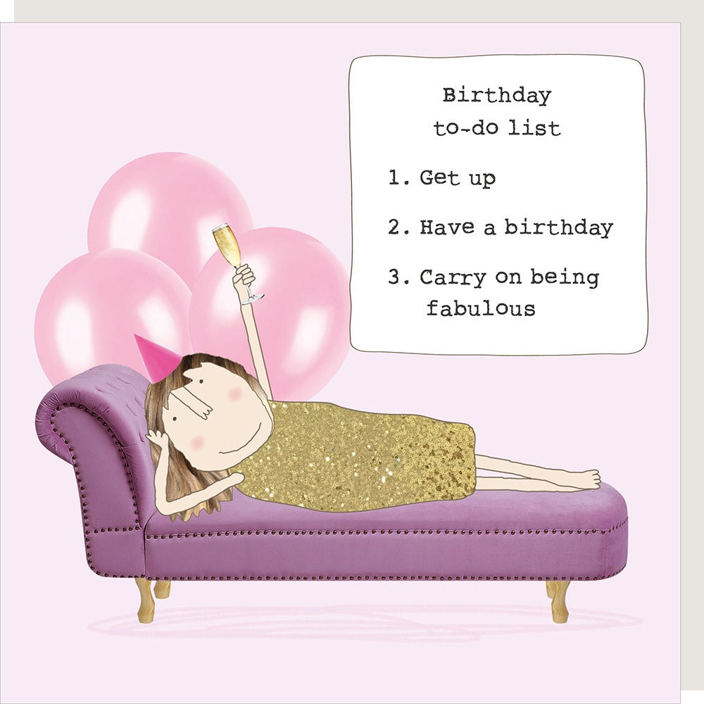 'Birthday To Do List' Greeting Card - Rosie Made A Thing