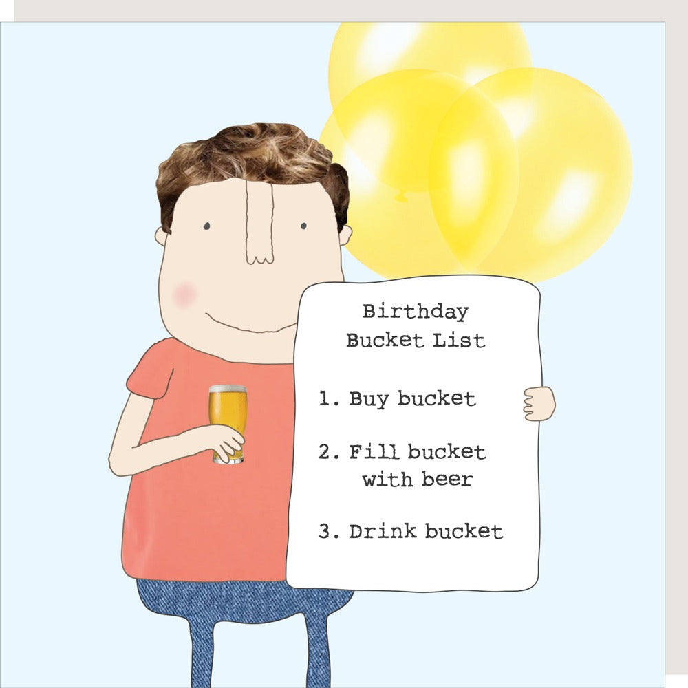 'Bucket List' Male Greeting Card - Rosie Made A Thing