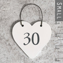 Load image into Gallery viewer, &#39;30&#39; Little Wooden Heart Gift Tag - East of India
