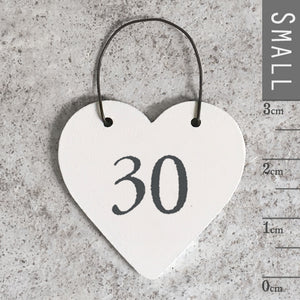 '30' Little Wooden Heart Gift Tag - East of India