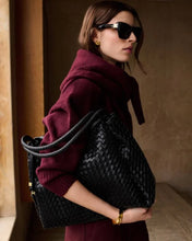 Load image into Gallery viewer, 'Nova' Hand Woven Large Shoulder Bag in Black - Katie Loxton
