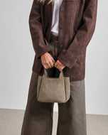 Raya Suedette Top Handle Bag in Mink - Katie Loxton