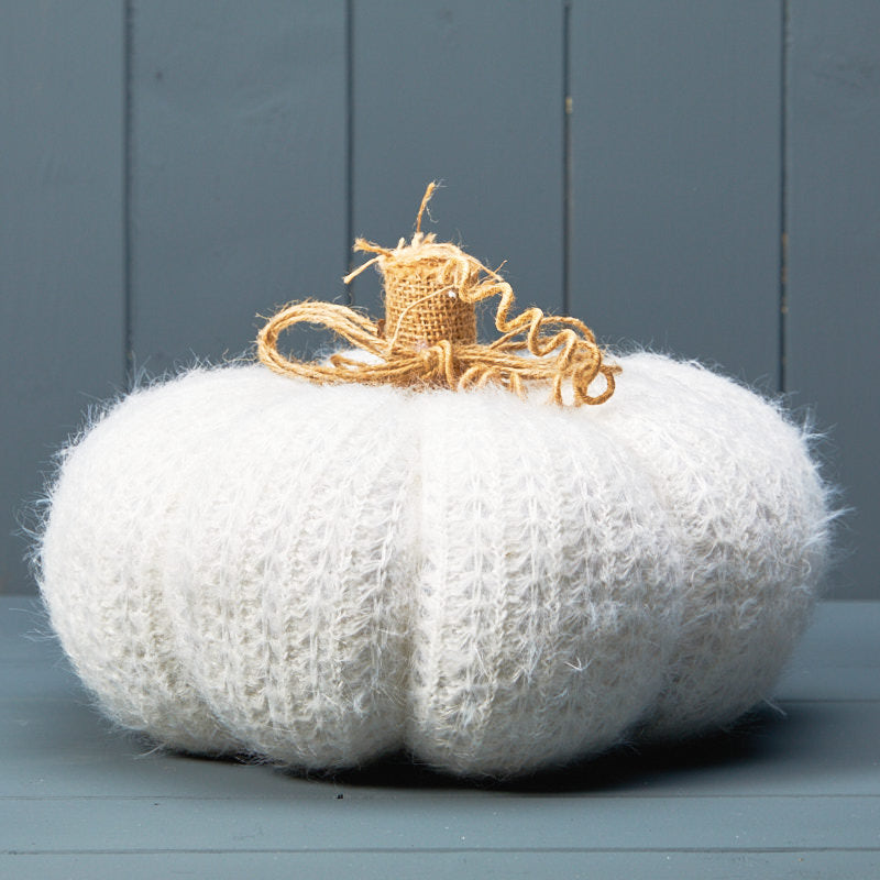 Cream Knitted Pumpkin