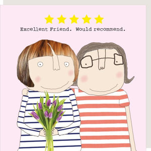 'Five Star Friend' Greeting Card - Rosie Made A Thing