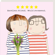 'Five Star Friend' Greeting Card - Rosie Made A Thing