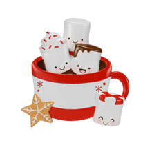 Load image into Gallery viewer, Personalised Christmas Family Decoration - Hot Chocolate &amp; Marshmallows Family of 4
