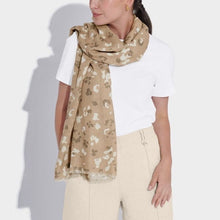 Load image into Gallery viewer, &#39;Leopard Print&#39; Scarf in Soft Tan &amp; Chocolate - Katie Loxton
