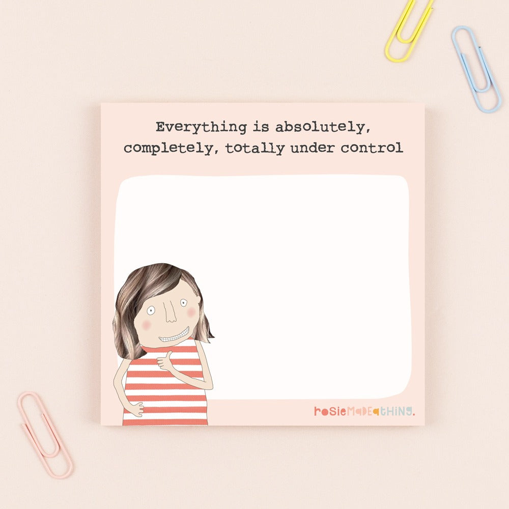 'Under Control' Sticky Jots Pad - Rosie Made A Thing