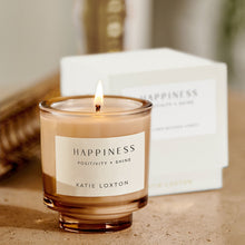 Load image into Gallery viewer, Sentiment Candle &#39;Happiness&#39; Fresh Linen &amp; White Lily - Katie Loxton
