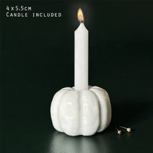 Load image into Gallery viewer, Porcelain Pumpkin Candle Holder - Enjoy The Little Things - East of India
