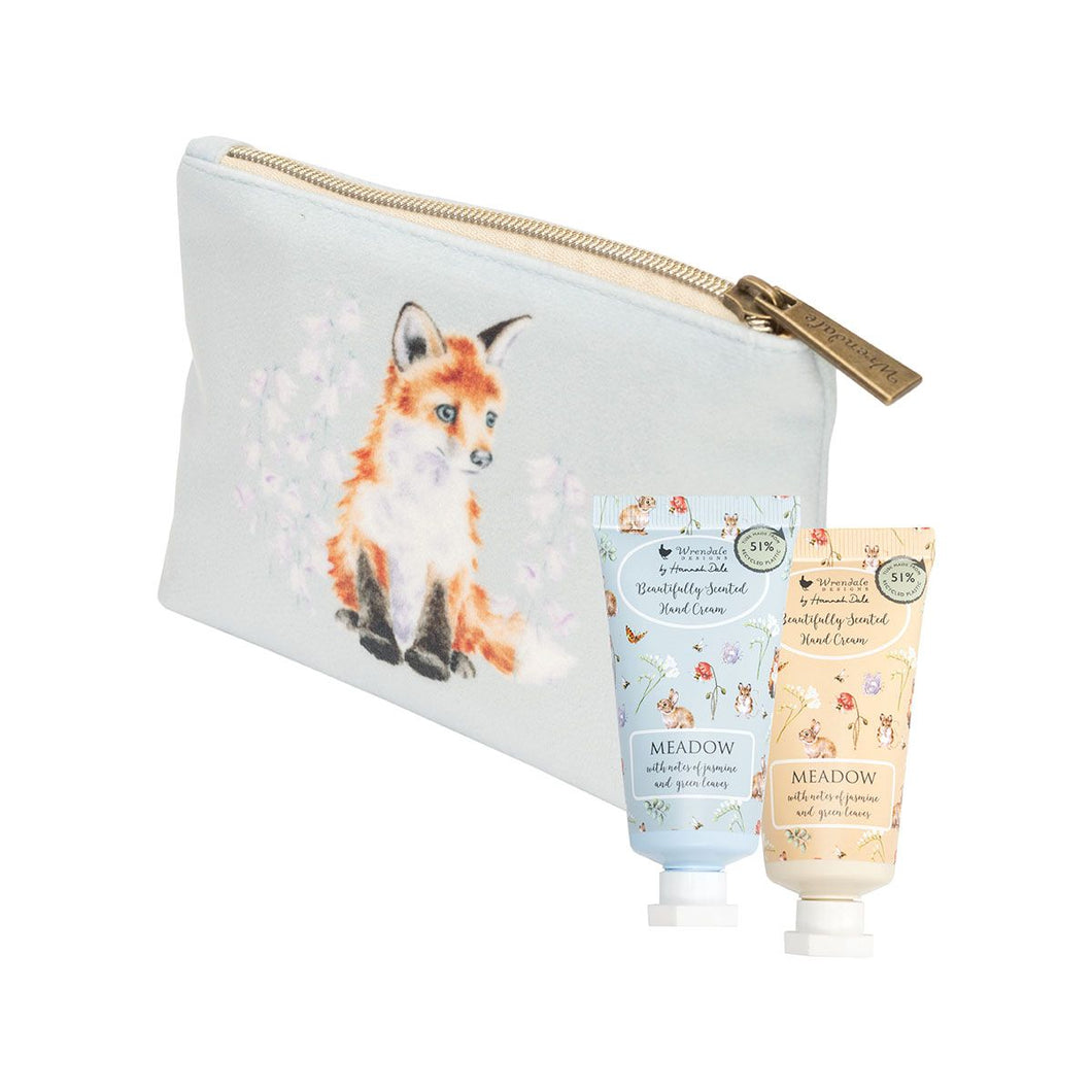 'Meadow' Rabbit & Fox Mini Hand Cream Gift Pouch - Wrendale Designs
