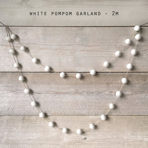 White Pom Pom Garland - East of India