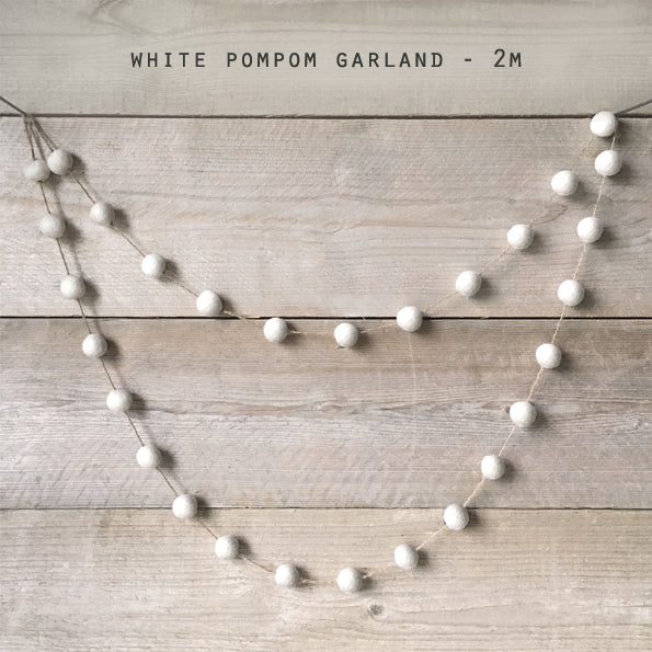 White Pom Pom Garland - East of India