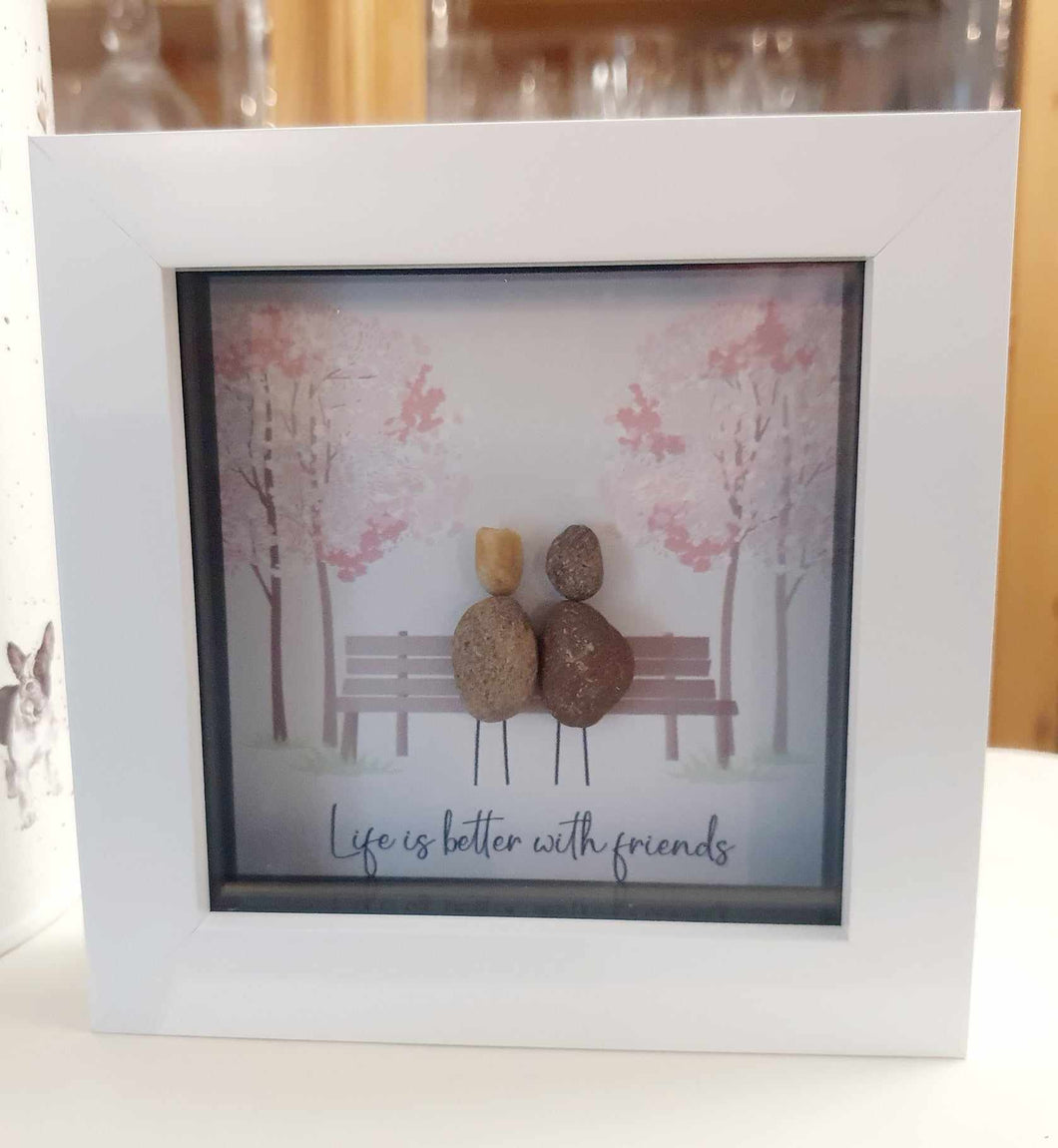 Mini Framed Pebble Art - Life Is Better With Friends