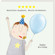 'Five Star Husband' Male Greeting Card - Rosie Made A Thing