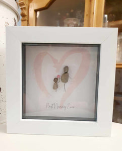 Mini Framed Pebble Art - Best Nanny Ever