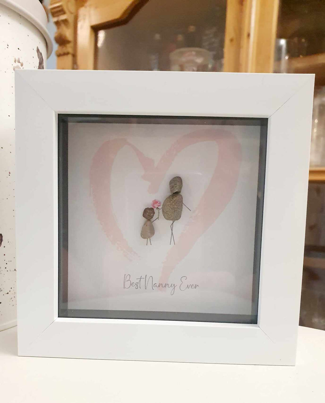 Mini Framed Pebble Art - Best Nanny Ever