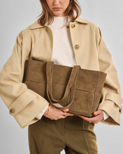 Load image into Gallery viewer, Taya Hand Woven Suedette Tote Bag in Caramel - Katie Loxton
