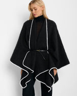 Whipstitch Blanket Cape - Black - Katie Loxton
