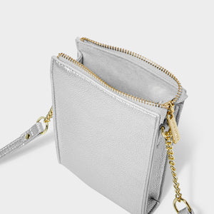 Zana Slim Crossbody Bag in Silver - Katie Loxton