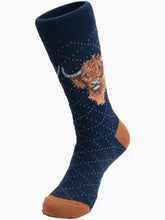 Load image into Gallery viewer, 'Highland Heathers' Highland Cow Mens Socks - Wrendale Designs

