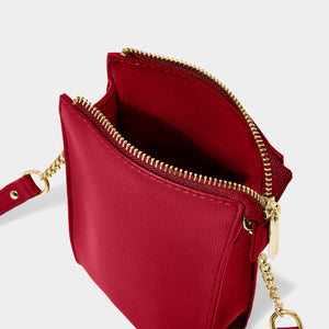 'Zana' Slim Crossbody Bag in Garnet Red - Katie Loxton