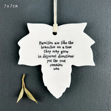 Load image into Gallery viewer, Porcelain Leaf &#39;Families are like the branches - East Of India
