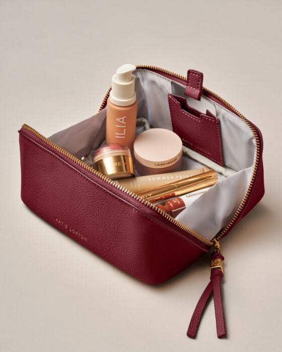 Fold-Out Mirror Makeup Bag Cherry - Katie Loxton