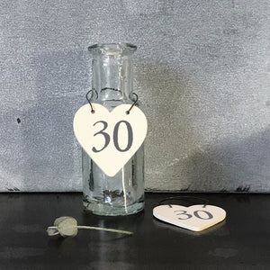 '30' Little Wooden Heart Gift Tag - East of India