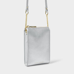 Zana Slim Crossbody Bag in Silver - Katie Loxton