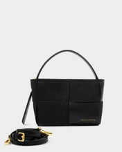 Load image into Gallery viewer, Taya Hand Woven Suedette Top Handle Bag in Black - Katie Loxton
