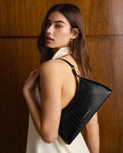 Load image into Gallery viewer, Miley Small Shoulder Bag in Black Faux Eel - Katie Loxton
