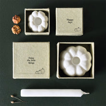 Load image into Gallery viewer, Porcelain Pumpkin Candle Holder - Enjoy The Little Things - East of India
