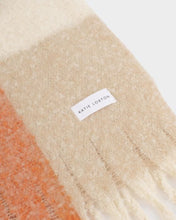 Load image into Gallery viewer, Recycled Checked Tassel Scarf - Lilac/Orange - Katie Loxton
