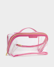 Load image into Gallery viewer, Clear Large Make-up &amp; Wash Bag - Raspberry Pink - Katie Loxton
