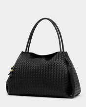 Load image into Gallery viewer, 'Nova' Hand Woven Large Shoulder Bag in Black - Katie Loxton
