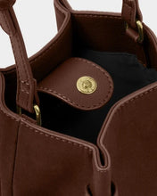 Load image into Gallery viewer, 'Celina' Mini Suedette Bucket Bag in Dark Chocolate - Katie Loxton
