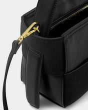 Load image into Gallery viewer, Taya Hand Woven Suedette Top Handle Bag in Black - Katie Loxton
